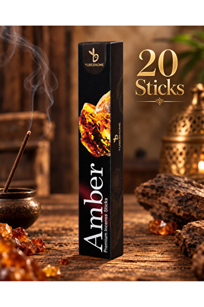YUBERHOME YH05107 Amber Kehribar Kokulu Tütsü Çubukları 20 Adet Uzun Süre Kal...