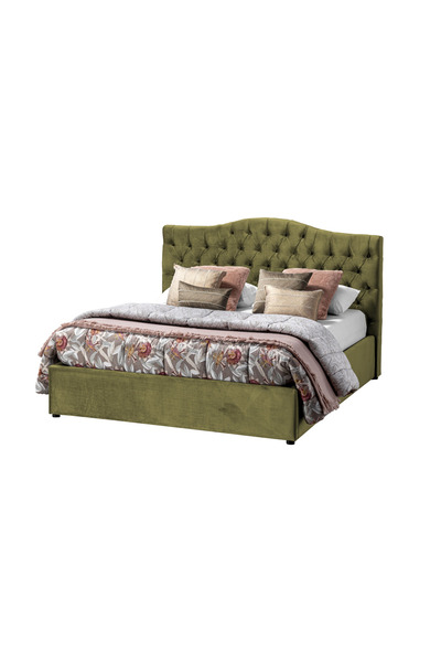 Timflex Pat cu Somiera Vivian PAL 120x190 cm Catifea Verde olive