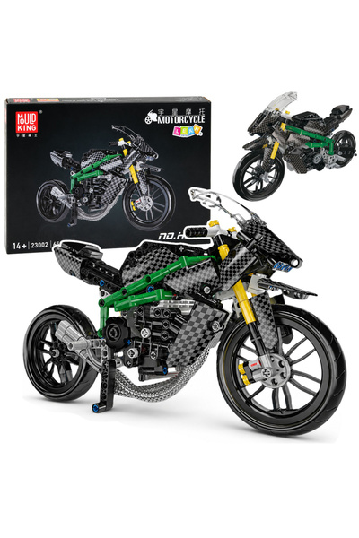 LEAN Cărămizi de construcție Motocicletă de curse Sportivă Neagră 656 piese.
