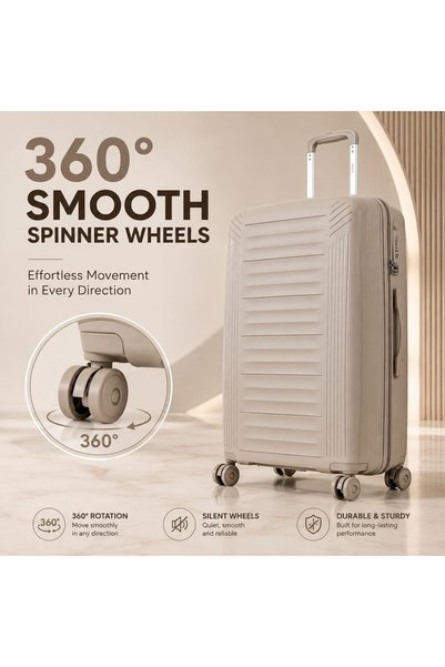 Glossy Bird Large Hard Shell Suitcase, Expandable Polypropylene PP Luggage with TSA007 Combination Lock, Double Zipper, Spinner Wheels and USB Charging Port, Travel Trolley Bag - 20 inch