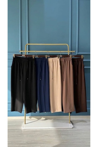 Sentez 5618 Elegance Carrot Pants with Elastic Waist Navy Blue