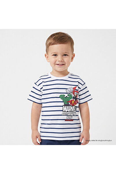 Marvel Erkek Bebek Lisans Tişört Sayılar Baskılı Bisiklet Yaka Short Sleeve