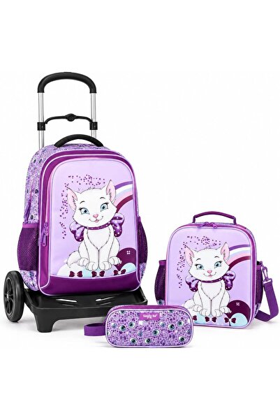 Glossy Bird Rolling Backpack with Wheels for Kids, 3 Piece Wheeled School Bac...