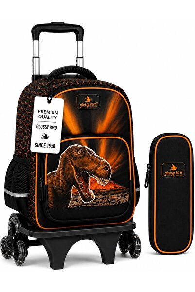 Glossy Bird Kids 3 Wheel Trolley School Backpack Set, 3 wheel Detachable Roll...