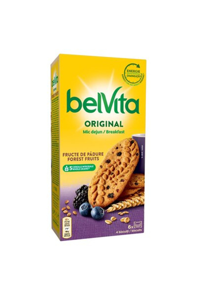 Belvita Biscuiți pentru micul dejun cu cereale integrale și fructe de pădure,...