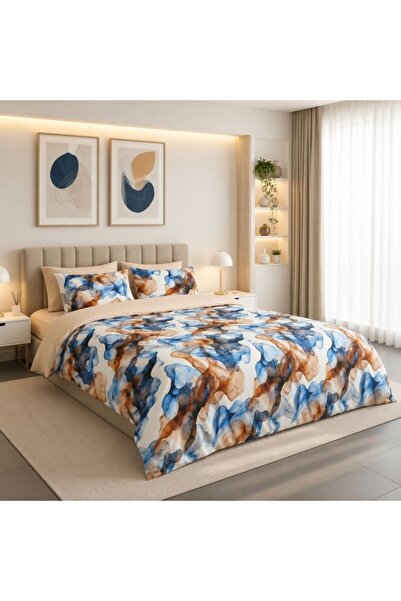 Pucioasa Lenjerie de pat dublu Ocean Flow, bumbac ranforce premium, 2 fete, c...