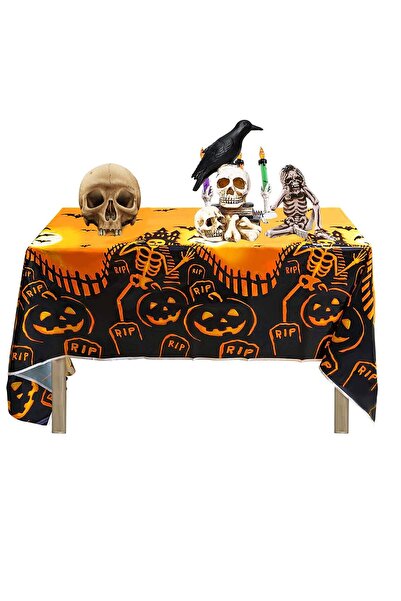 Generic Brand Față de masă cu dovleci de Halloween, 137 cm x 180 cm, dreptung...
