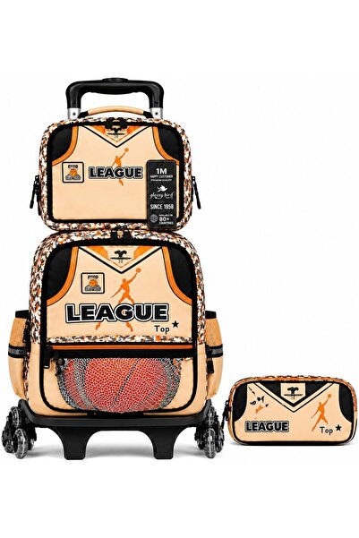 Glossy Bird Kids Trolley Backpack Set 3 Piece, School Bag with Lunch Bag, Pen...