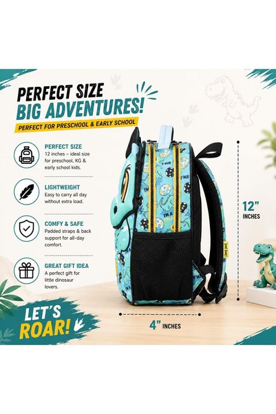 Glossy Bird Backpack for Kids, 12 Inch Preschool School Bag for Boys Lightweight Ergonomic Kids Backpack, Water Resistant, Padded Breathable Back & Shoulder Straps