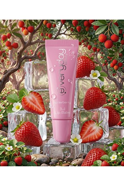 Minsa Everyday Beauty – Strawberry 3in1 Lip Balm (Çilekli 3'ü 1 Arada Dudak B...