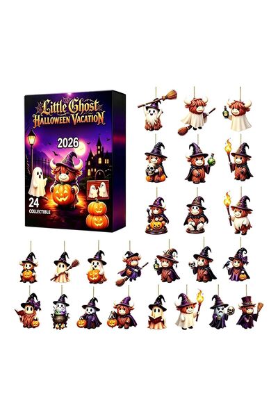 Generic Brand Calendar de Advent de Halloween, Pandantiv fantomă acrilic 2D