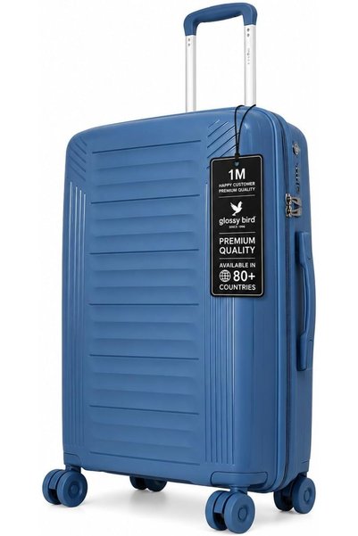 Glossy Bird Large Hard Shell Suitcase, Expandable Polypropylene PP Luggage wi...