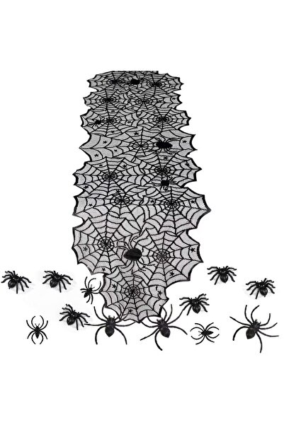 Generic Brand Decorațiuni de masă de Halloween - Traversă de masă cu pânză de...