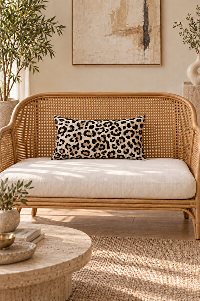 dekomingo Aura Leopard and Floral Patterned Decorative Throw Pillow Covers Set of 4 – 2 Square, 2 Rectangular (Double-Sided)