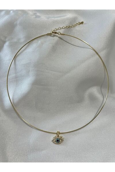 Xuping Gold Mavi Taşlı Göz Choker Kolye