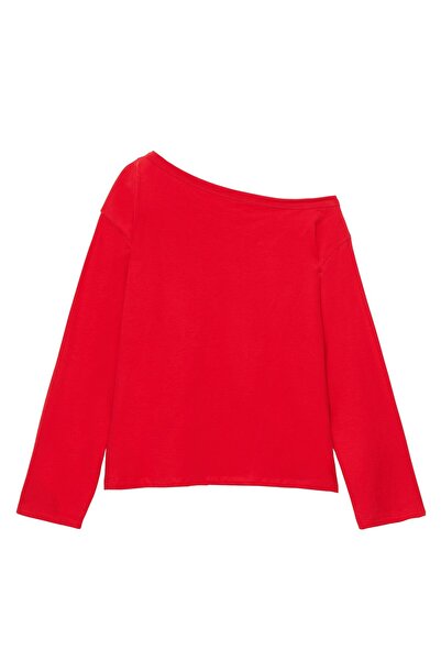Pull & Bear Asimetrik oversize tişört