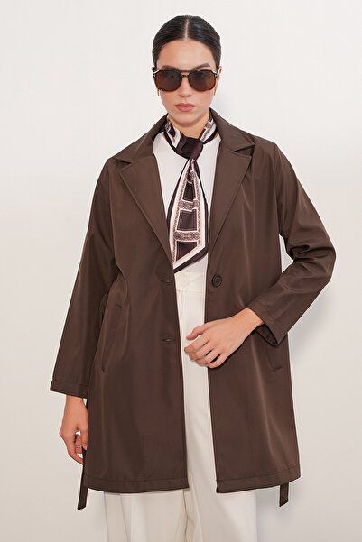Bigdart Women's Belted Short Trench Coat 5990 - A.Brown