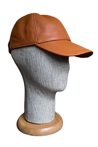 zadenza gold Original Leather Cap Hat Velcro Fastening Tan Leather Hat Genuin...