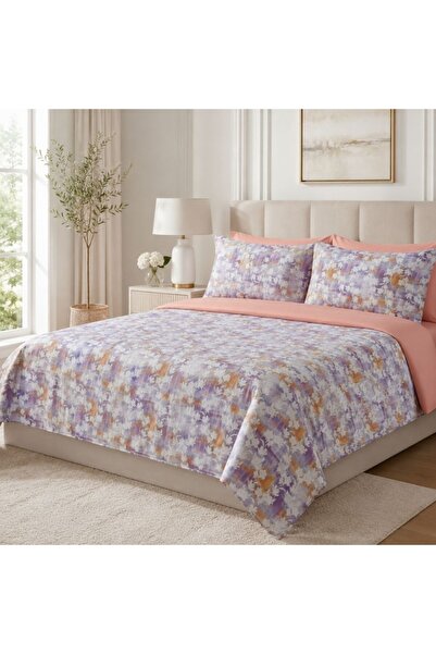 Pucioasa Lenjerie de pat dublu cu elastic Orchid Mist, bumbac ranforce premiu...