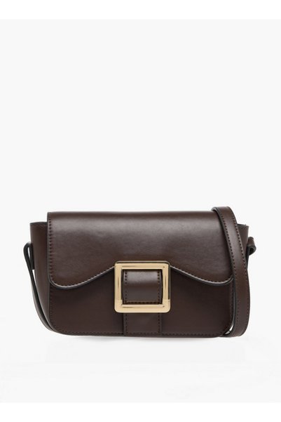 FAV Buckle Accent Crossbody Bag with Magnetic Button Closure