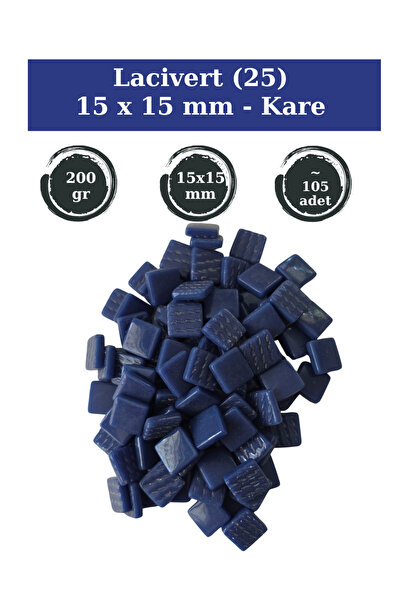 Zen Mozaik Sanatsal Mozaik Çalışmalarınız için 15 x15 mm - Kare Cam Mozaik Ta...