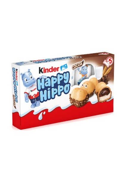 Kinder Pachet de napolitane cu lapte și cacao, Happy Hippo, 5 bucăți, 103.5 g