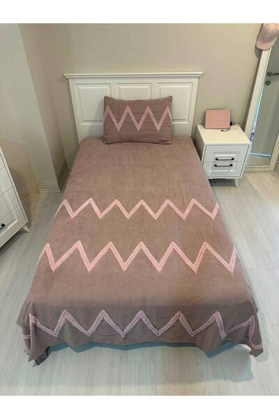 Lena Maison Trio Şönil Nakışlı Tek Kişilik Yatak Örtüsü 165x225 cm