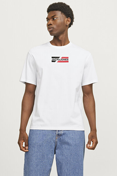 Jack & Jones White Men's Regular T-Shirt 12268415_Jjecorp Graphic Tee Ss O-