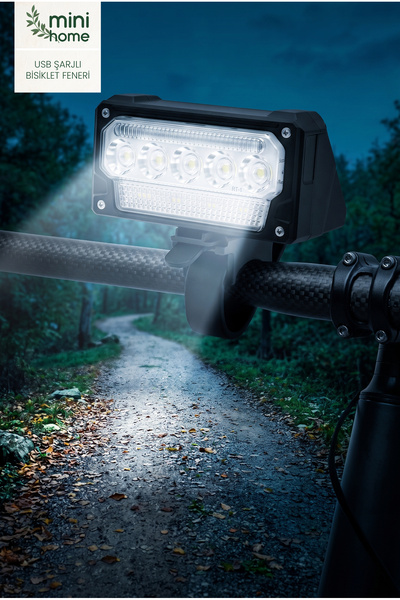 MiniHome PT-6021 USB Şarjlı Ledli Bisiklet ve Scooter Feneri Far