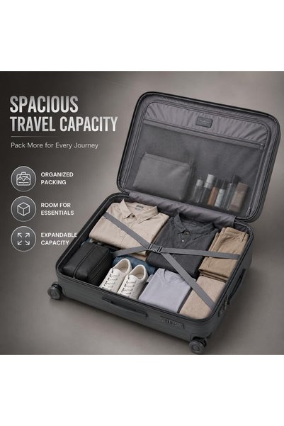 Glossy Bird Large Hard Shell Suitcase, Expandable Polypropylene PP Luggage with TSA007 Combination Lock, Double Zipper, Spinner Wheels and USB Charging Port, Travel Trolley Bag - 24 inch