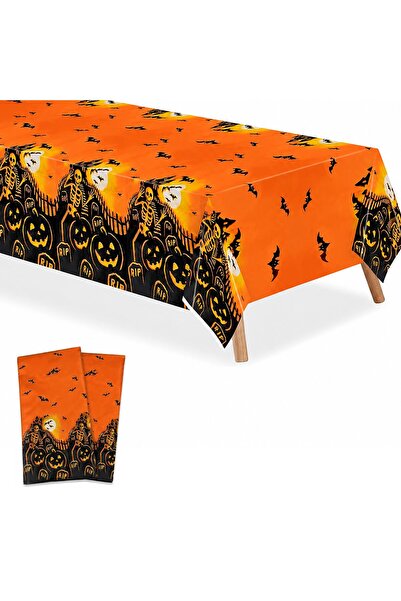 Generic Brand 2 bucăți față de masă de Halloween cu dovleci, Set de 2 fețe de...