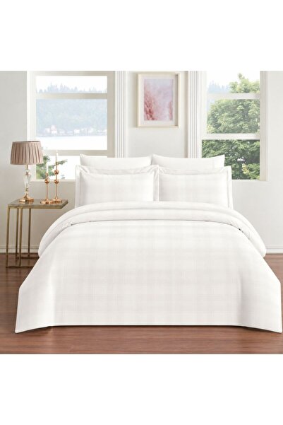 Taç Luxury 6-piece satin jacquard bed linen, TAC, Carly White