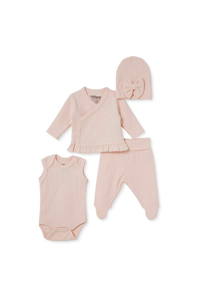Tiffany Kız Bebek Prematüre Set Çıtçıtlı Zarf Yaka Long Sleeve Patikli
