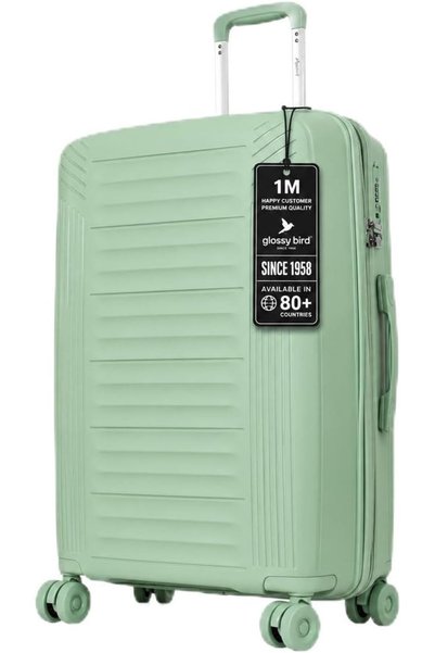 Glossy Bird Large Hard Shell Suitcase, Expandable Polypropylene PP Luggage wi...