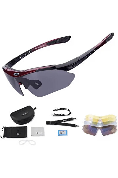 ROCKBROS 10001 ochelari de ciclism polarizați - negri și roșii