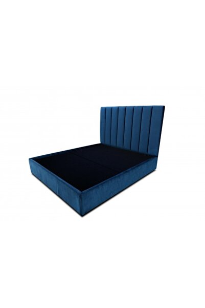 Timflex Pat Tapitat cu Somiera ELI PAL 150x200 cm Catifea Bleumarin