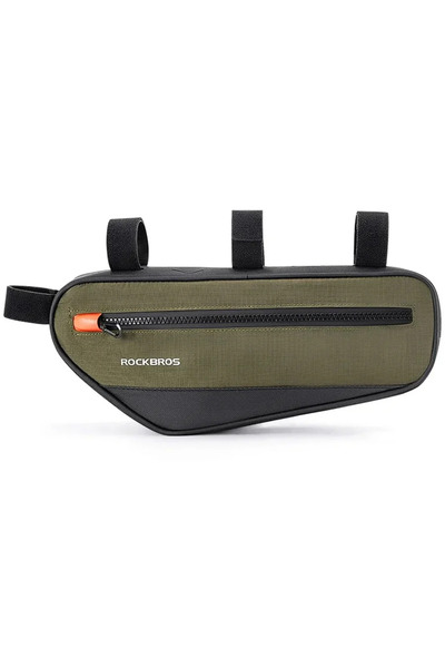 ROCKBROS 30120079001 geantă de bicicletă pentru cadru de 1,7 l - verde și negru