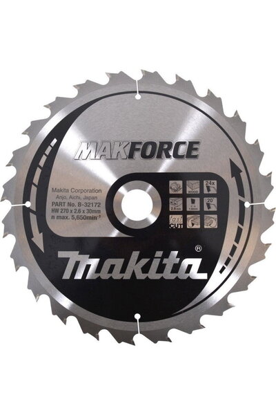Makita Iron disk for wood, 270x30 mm, 24 din›i b-32172