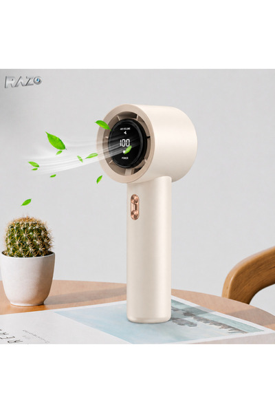 Razo Ventilator mini turbo portabil, Reincarcabil, Compact, Afisaj digital, F...