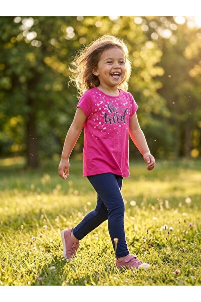 KİAGU Children's Set Character Printed Crew Neck Short Sleeve T-Shirt Legging...