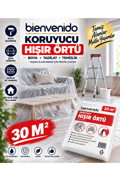 Bienvenido Hışır Örtü (4X12.5 METRE) 50 Metrekare Koruyucu Koruma Boyacı Bada...