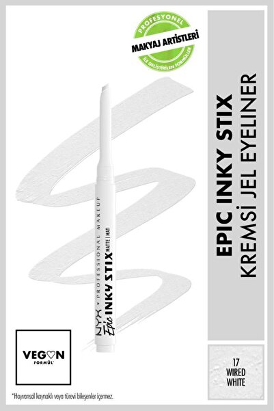 NYX Professional Makeup Epic Inky Stix Kremsi Jel Eyeliner - 17 Wired White