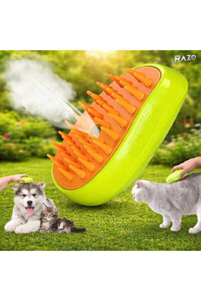 Razo Perie 3 in 1 pentru animale de companie, Pulverizare, Masaj, Perie pentr...