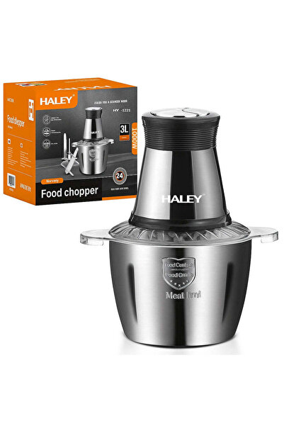 HALEY Blender electric universal HY-1221 pentru carne și legume, capacitate 3L, bol din inox, 4 lame premium