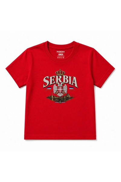 Rabona Fashion Serbia Eagle Emblem Printed Cotton Kids T-Shirt