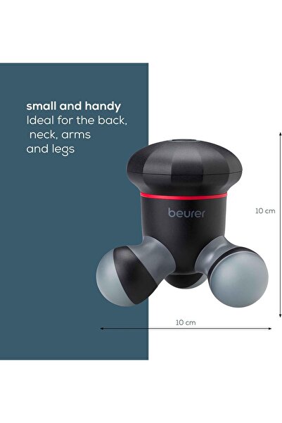 Beurer MG 18 Mini Handheld Electric Massager for Gentle Vibration Massager | Ideal for Back, Neck, Arms and Legs | LED Light | Portable | Black | 3 Years Guarantee