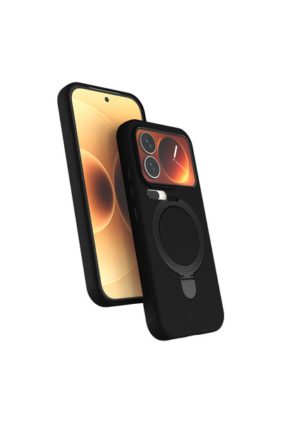 Nezih Case Mi 17 Pro Max Uyumlu İçi Kadife Stand Olabilen Halka Yüzüklü Kılıf