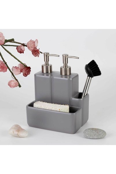 Selim Iris Two-Fluid Sponge Holder Gray