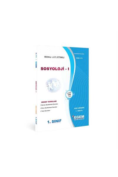Egem Eğitim Yayınları AÖF 1. Sınıf Sosyoloji- I Güz Dönemi 1. Yarıyıl Konu An...