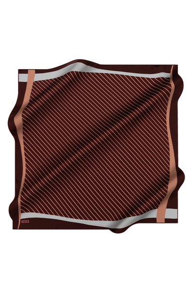 Aker Burgundy 90X90 Silk Twill Scarf